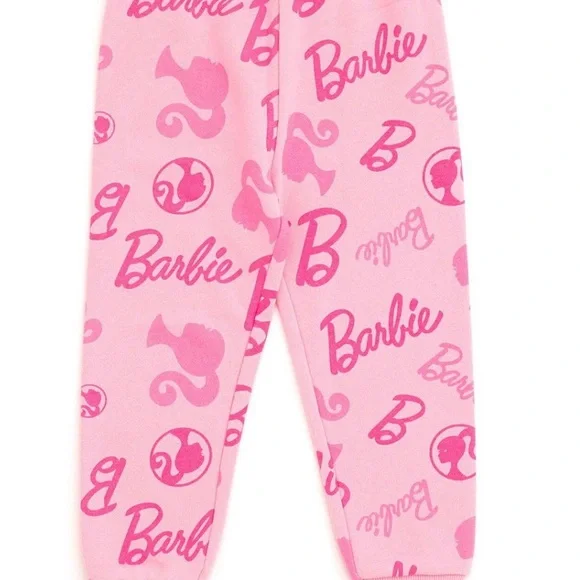 Barbie Pink Matching jogger and sweatshirt Set with Cozy Logo Design